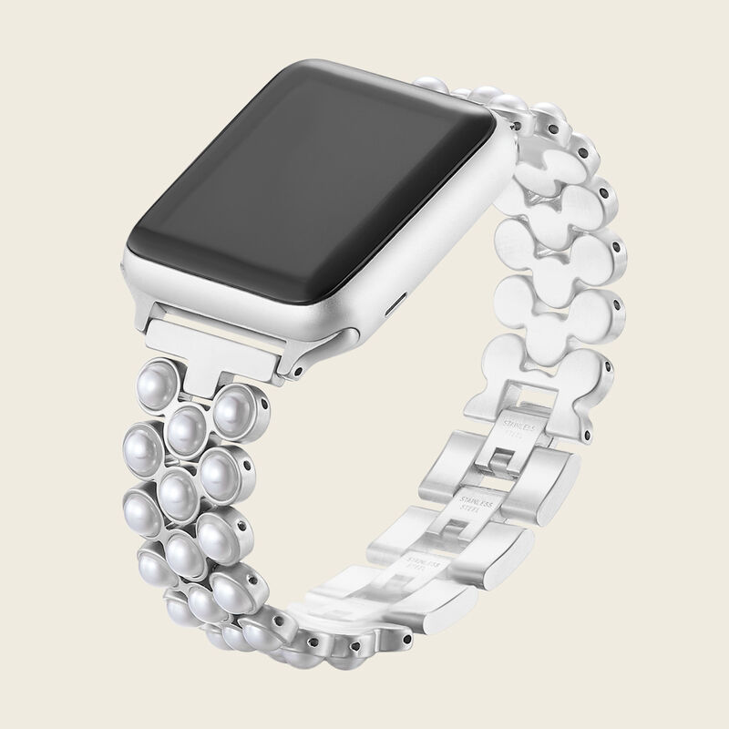 38-49mm Inlaid Pearl Fashionable and Minimalist Women's Watch Strap with Buckle Stainless Steel Strap