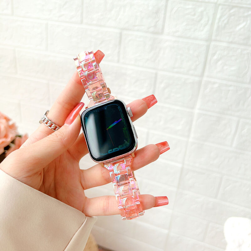 Candy Color  PC Acrylic Watch Band for Apple Watch Folding Buckle With Watch Cases Set
