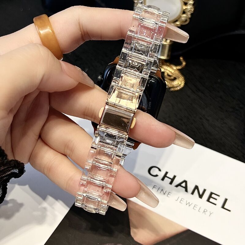 Candy Color  PC Acrylic Watch Band for Apple Watch Folding Buckle With Watch Cases Set