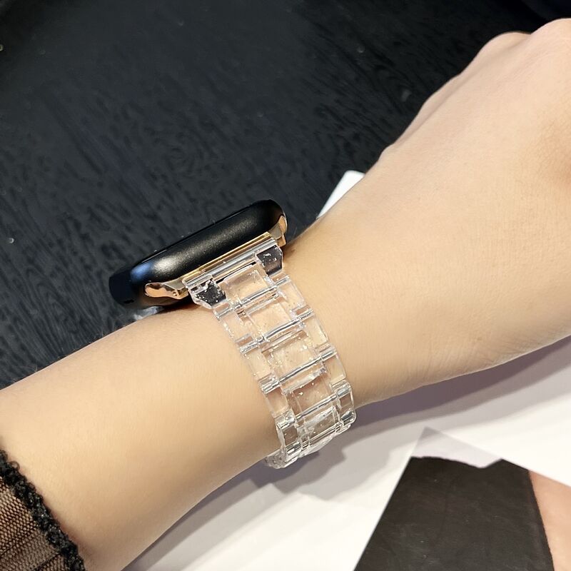 Candy Color  PC Acrylic Watch Band for Apple Watch Folding Buckle With Watch Cases Set