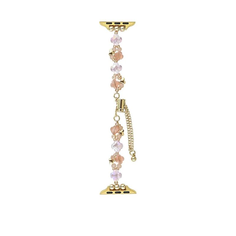 Crystal Beaded Chain Belt Metal Strap for I Watch 8/7/6/5/4 Luxury Fashion Jewelry Bracelet Smart Watch Band