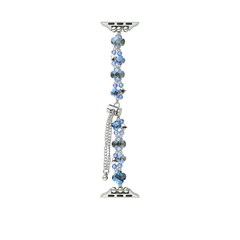 Crystal Beaded Chain Belt Metal Strap for I Watch 8/7/6/5/4 Luxury Fashion Jewelry Bracelet Smart Watch Band