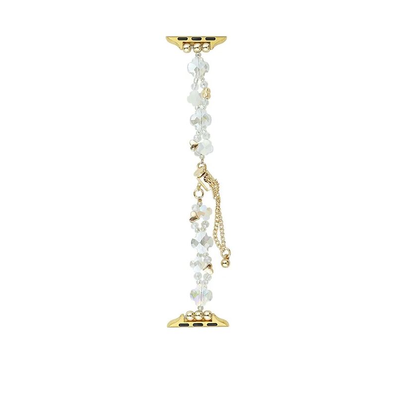 Crystal Beaded Chain Belt Metal Strap for I Watch 8/7/6/5/4 Luxury Fashion Jewelry Bracelet Smart Watch Band