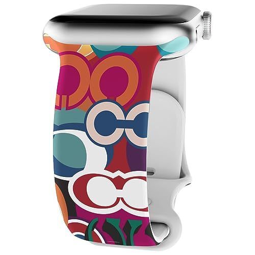 Custom Logo Rubber Print Pattern Strap Laser Engraved Silicone Western for I Watch Band Series SE 8 7 6 for Apple Watch