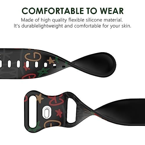 Custom Logo Rubber Print Pattern Strap Laser Engraved Silicone Western for I Watch Band Series SE 8 7 6 for Apple Watch