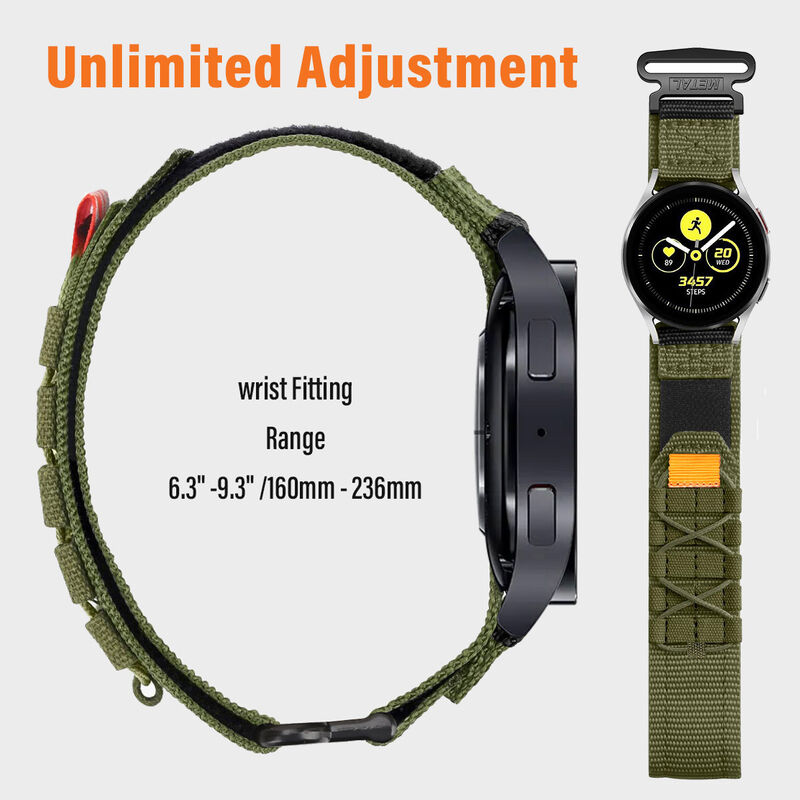 20mm 22mm Sport Canvas Nylon Watch Band Strap for Samsung Watch Sturdy Durable Bracelet Universal Nylon Solo Loop Watchband