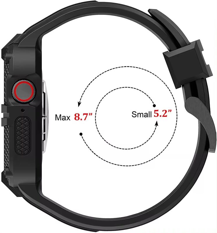 Band for Apple Watch Band 44mm Series 4 Series 6/5/SE, TPU Rugged Sports Band with Full Protection Case for Men/Women