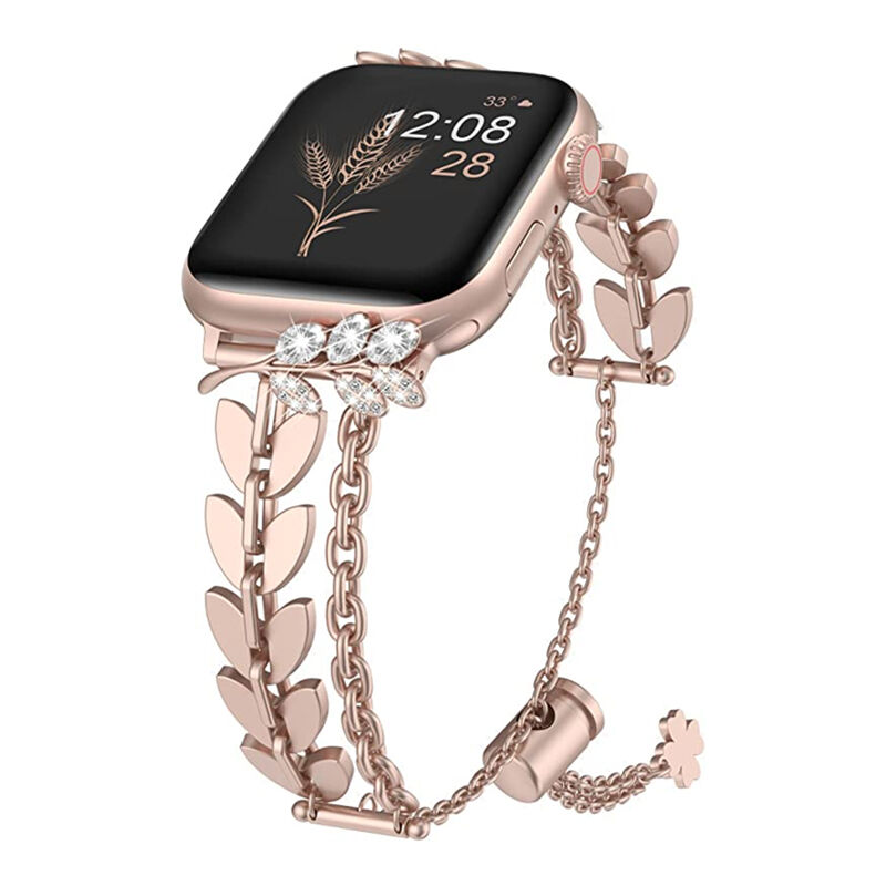 Bling Band for Apple Watch Band 38mm 40mm 42mm 44mm, Women Glitter Leather Strap with Bling Diamond Band for apple Watch