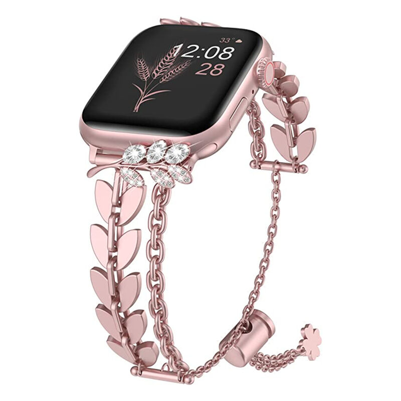 Bling Band for Apple Watch Band 38mm 40mm 42mm 44mm, Women Glitter Leather Strap with Bling Diamond Band for apple Watch