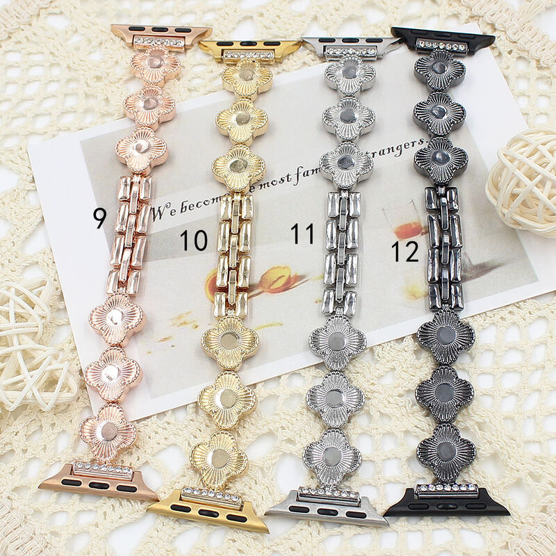Cute Flower Rhinestone Replacement Strap for Apple Watch Band 38 40 41 42 44 45 49 Mm for Iwatch Ultra 2 Se 9 8 7 6 5 Bracelet
