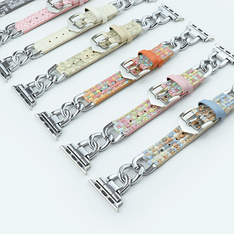 Luxury Designer Watch Strap Aluminium Alloy Bracelet Woman Girl Leather Fashion Watch Bnad for for Apple Iwatch 4 5 6 7 8 Ultra