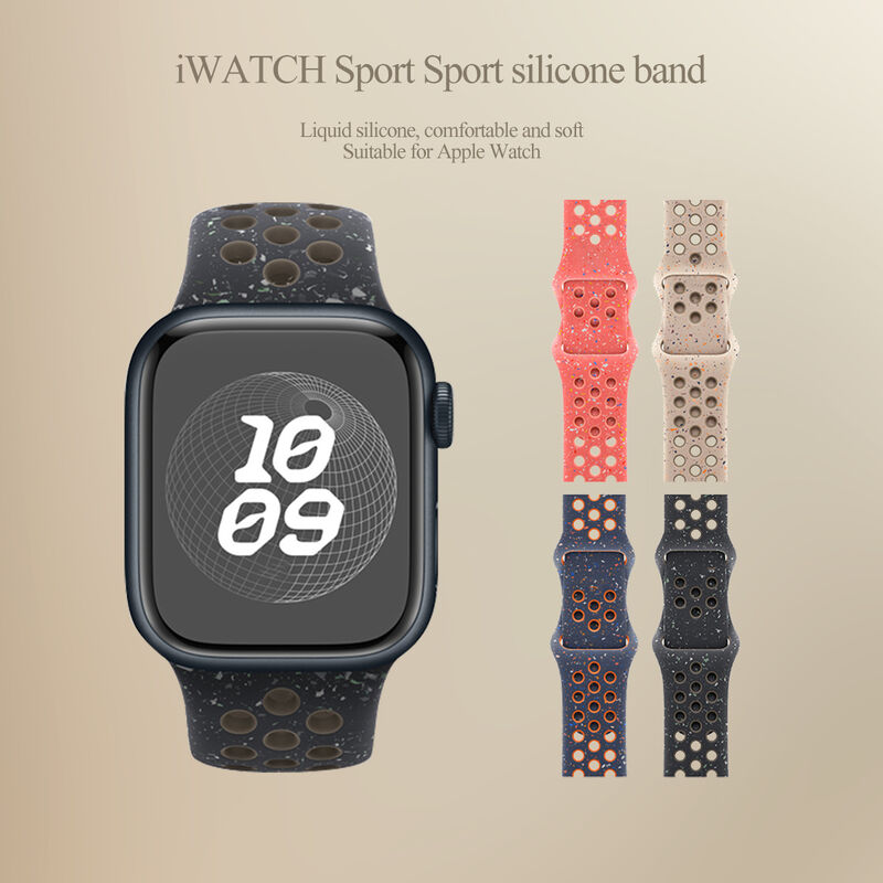 Original Sport Rubber Strap for Apple Watch Band 49mm38mm42mm  Colored Particles Band for IWatch Ultra 2 Smart Watch Accessories