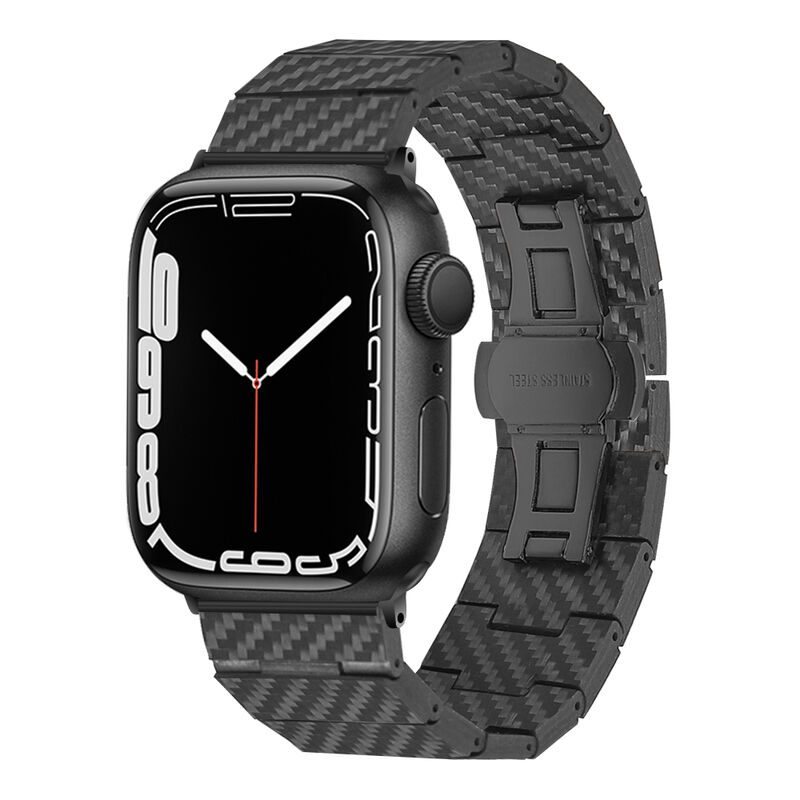 Fashion Carbon Fiber Watch Strap for Apple38 40 42 44 42 45MM Watch 7 SE 6 5 4 Light Weight Link Bracelet Watch Band for IWatch