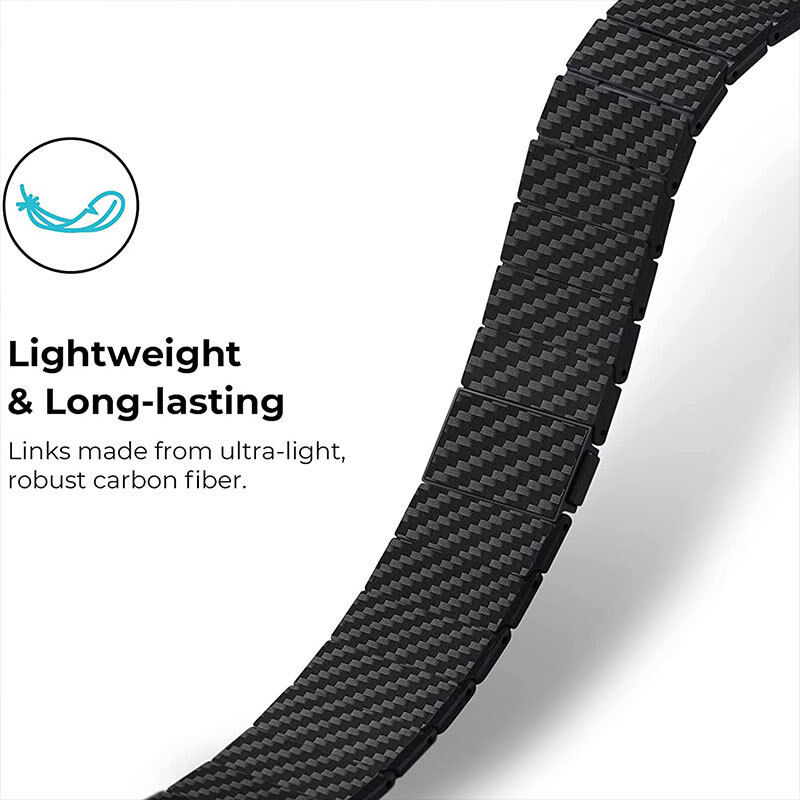 Fashion Carbon Fiber Watch Strap for Apple38 40 42 44 42 45MM Watch 7 SE 6 5 4 Light Weight Link Bracelet Watch Band for IWatch