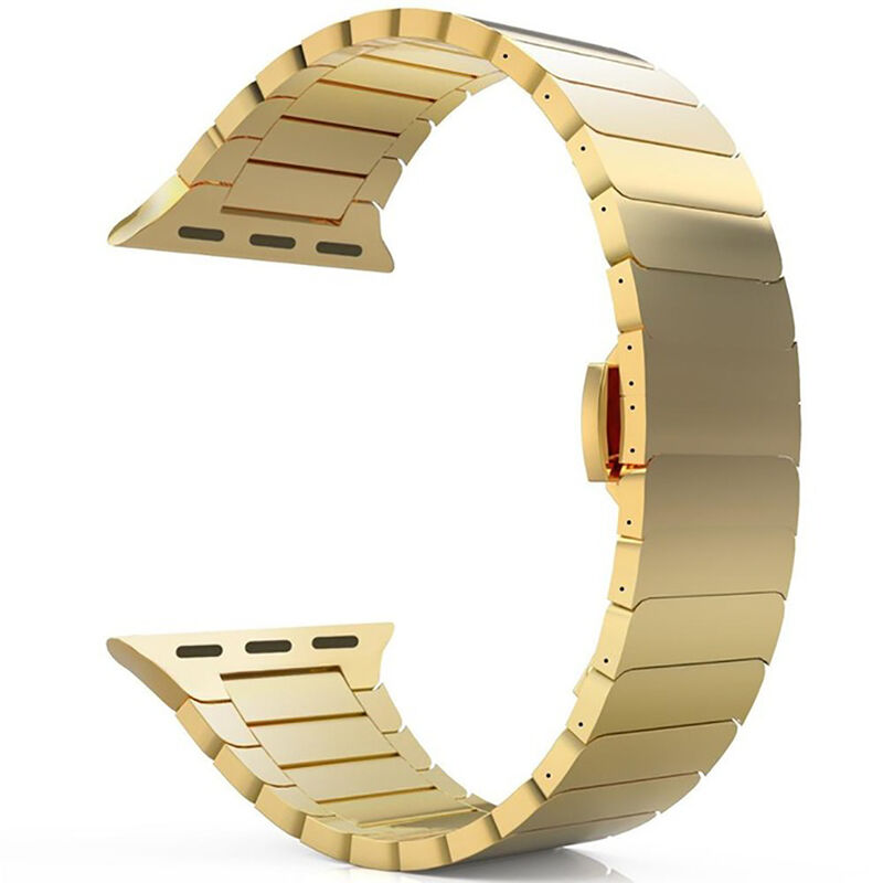 Folding Clasp for Iwatch 7 8 9 Se 4 5 6 Stainless Steel Band for Apple Watch Ultra Link Bracelet 49mm Metal Strap with