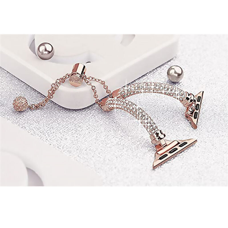 Elegant High Quality Women Smart Watch Diamond Stainless Steel Strap for Apple Watch Band