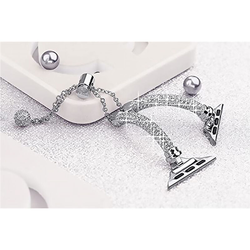 Elegant High Quality Women Smart Watch Diamond Stainless Steel Strap for Apple Watch Band