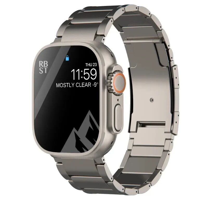 Folding Buckle Replacement Wrist Luxury Business Man Pure Original Buckle Titanium Alloy Band for apple Watch ultra 2 49mm