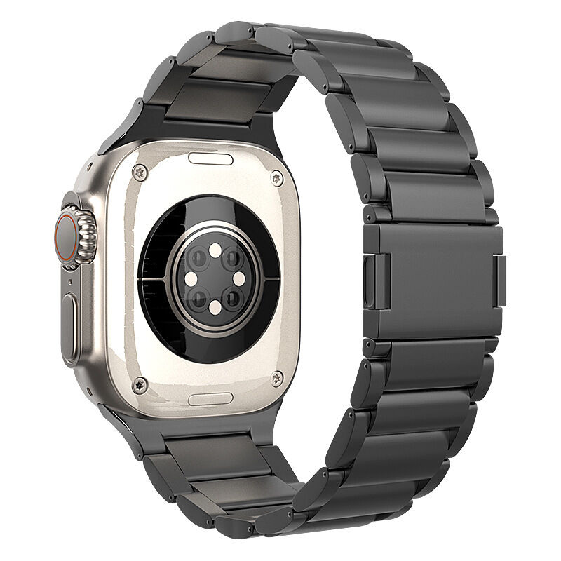 Quality Three Bead Connector Men Magnetic Clasp Bracelet for Apple Watch Series Ultra 2 Band 49mm TA1 Pure Titanium Watch Band