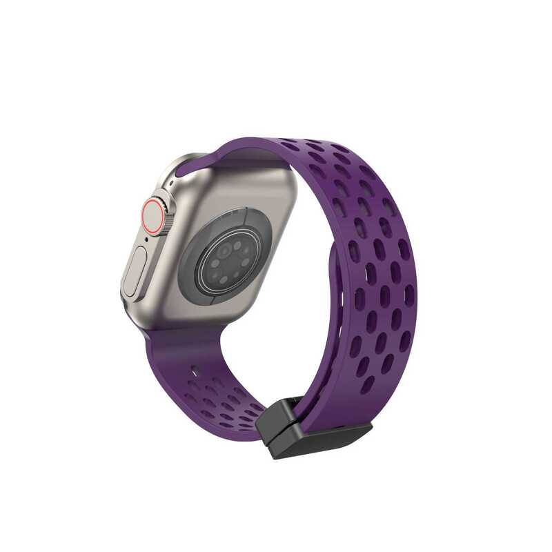 Breathable Soft Breathable Silicone Magnetic Bracelet Belt Wristband Sport Band Strap for Apple Watch Series 9 8 7 SE 6 5 4 3