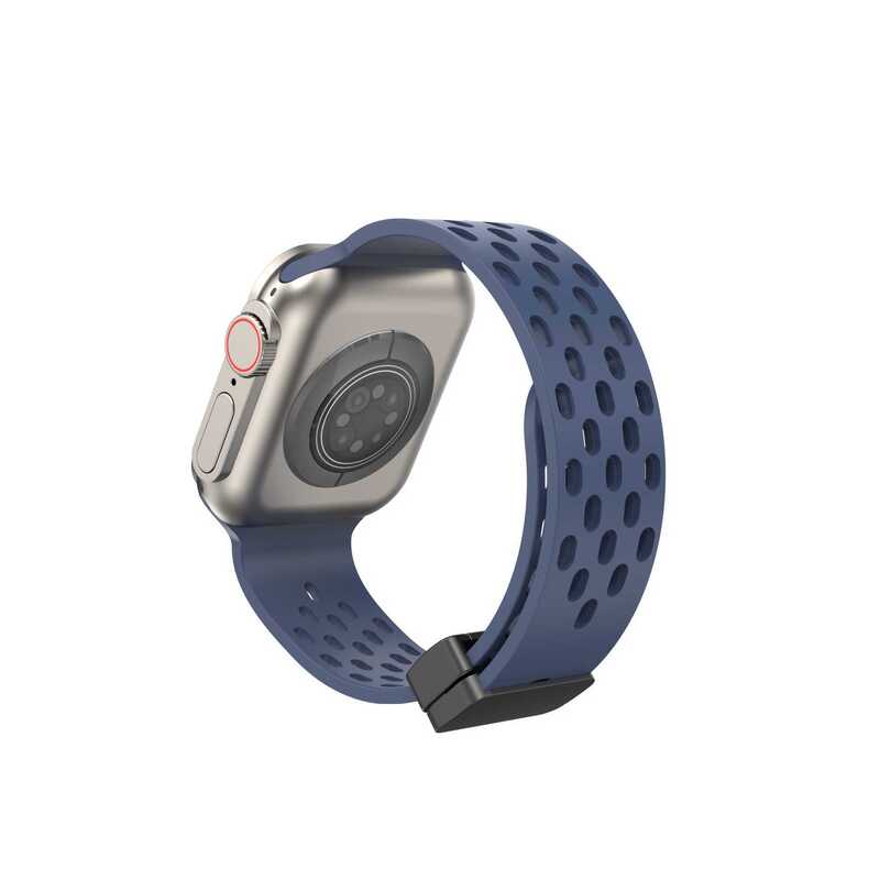 Breathable Soft Breathable Silicone Magnetic Bracelet Belt Wristband Sport Band Strap for Apple Watch Series 9 8 7 SE 6 5 4 3