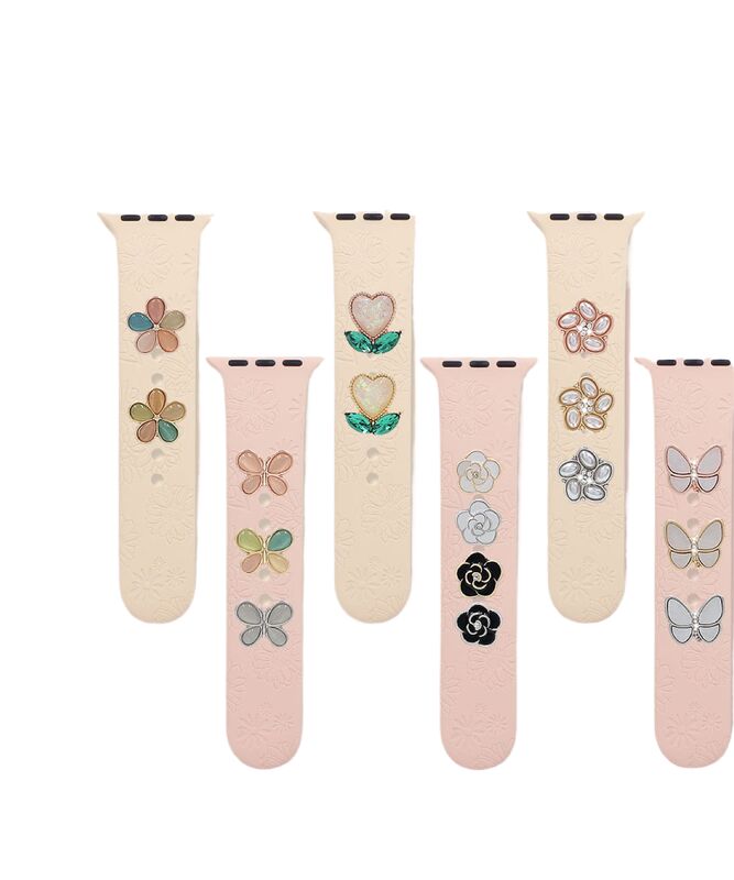 Decorative Ring Flower Pattern Series Decorative Nails Smart Watch Creative Accessories Strap Decorative Nails for Apple Strap
