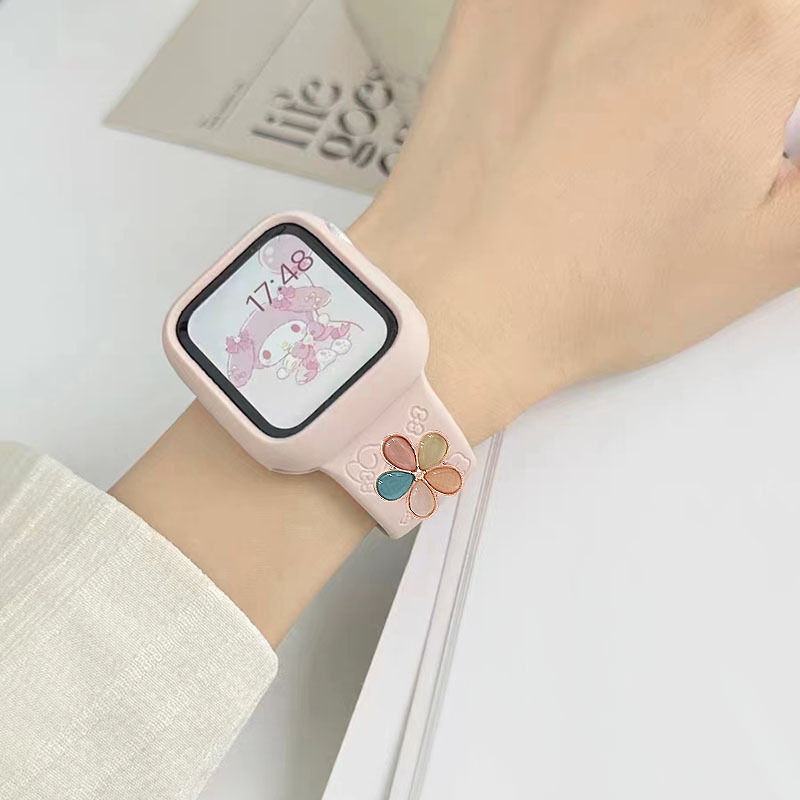Decorative Ring Flower Pattern Series Decorative Nails Smart Watch Creative Accessories Strap Decorative Nails for Apple Strap