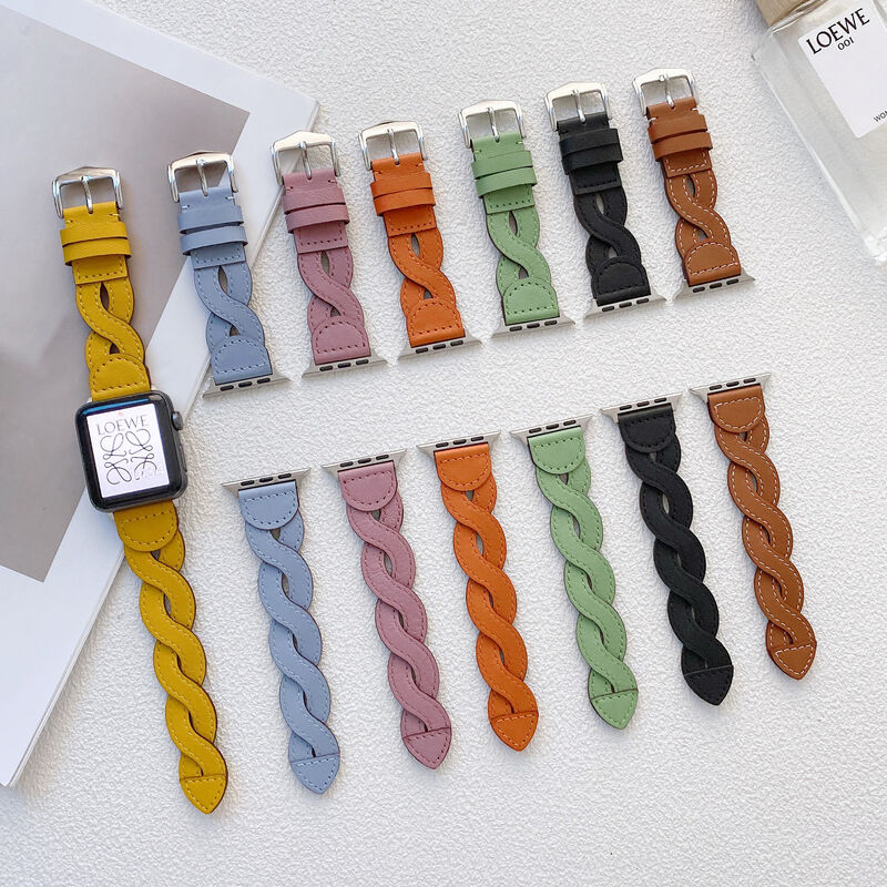 49mm 44mm 45mm 41mm 40mm 38mm Sport Watchband for Iwatch Series 9 8 7 6 5 BraceletNew Leather Strap for Apple Watch Band