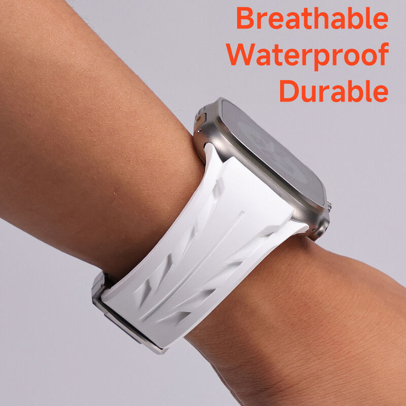 Rubber Watch Band Bracelet I Watch 10/9/8 Ultra 2 Sport Adjustable Luxury Soft 42/44/45/49  mm for Apple Watch Strap