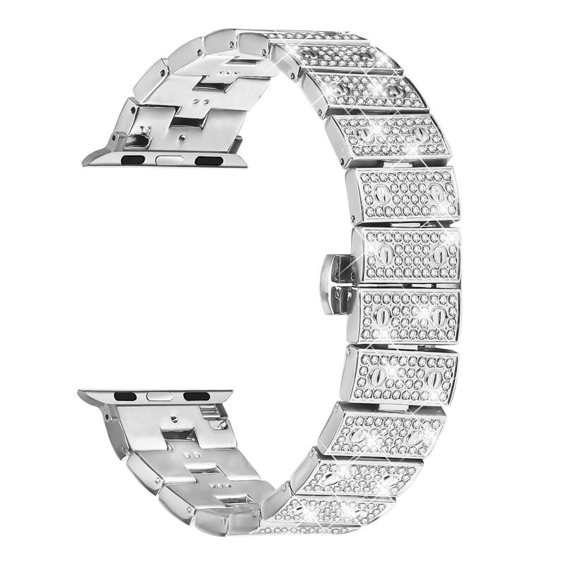 41/42/44/45/46/49mm Luxury Diamond Wristband  Metal Stainless Steel I Watch Strap 7/8/9/10 Ultra 2 for Apple Watch Band