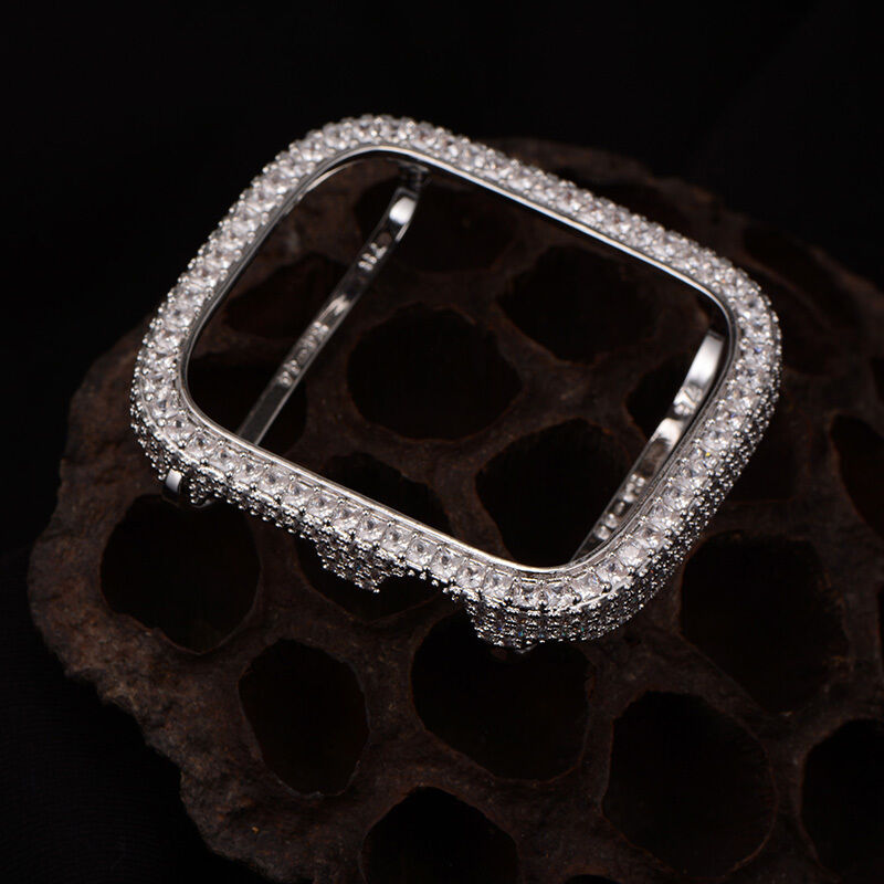 Custom Princess Cut Crystal Bezel Case for Apple Watch Series 6/7/8/9/10