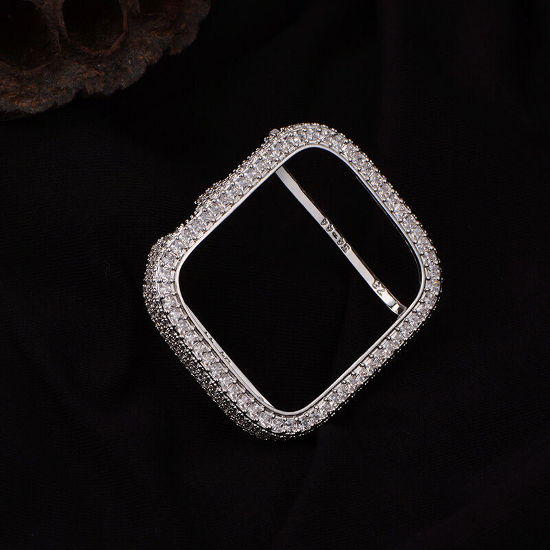 Custom Princess Cut Crystal Bezel Case for Apple Watch Series 6/7/8/9/10