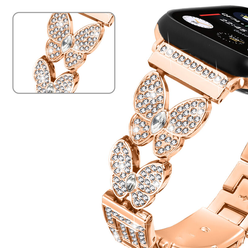 Luxury Stainless Steel Watch Strap Unique Butterfly Diamond for Apple Watch Band 8/9/10 Ultra Metal Woman I Watch Strap