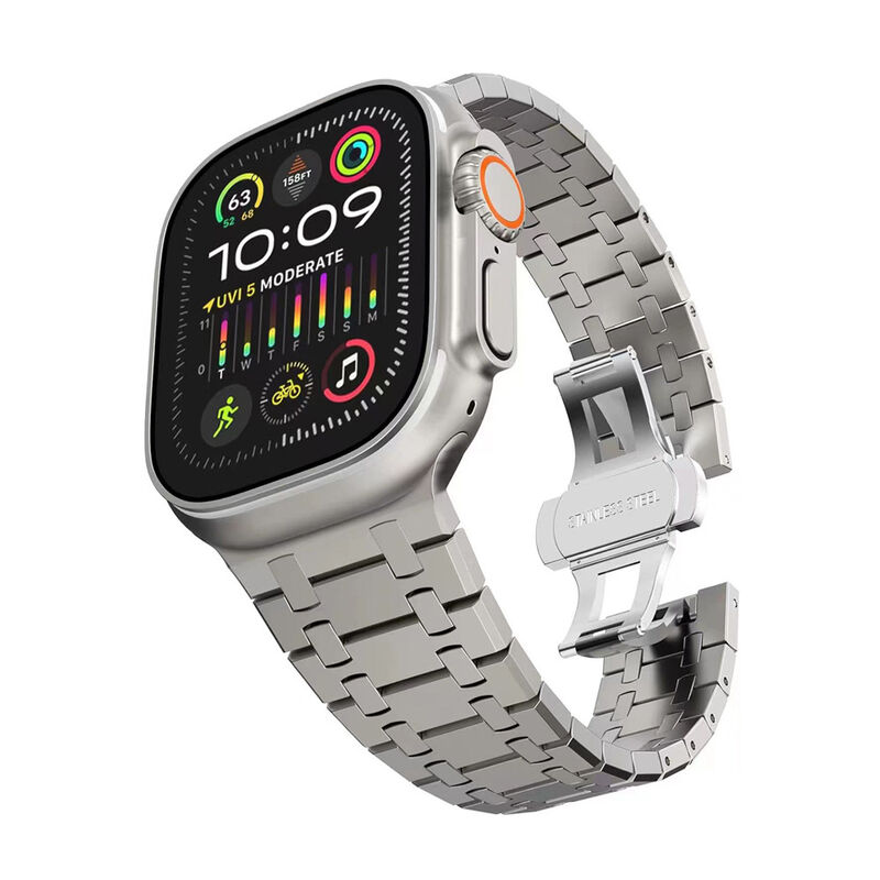 Stainless Steel Replacement Bracelet Wrist Band Link Watch Band With Butterfly Buckle for Apple Watch Ultra 49mm