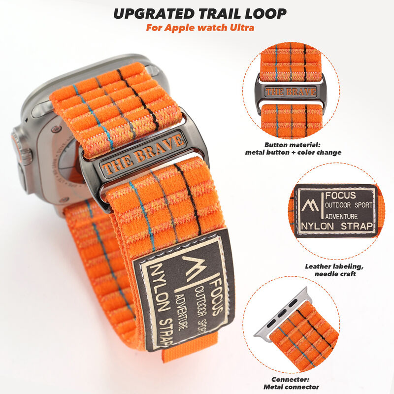 Watch Straps for Apple Ultra2 Nylon Watch Band 42/44/45/49mm Luxury Adjustable Sport Elastic Velcro Loop Series 8/9/10 I