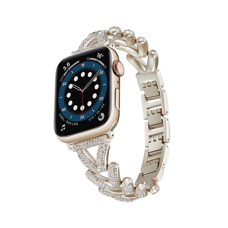 For Watch Series Ultra/4-5/49mm 4 Colors Watch Band High Quality Luxury Aluminum-Zinc Alloy Diamond Watch Chain Metal Band