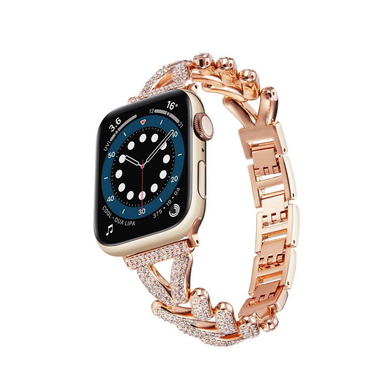 For Watch Series Ultra/4-5/49mm 4 Colors Watch Band High Quality Luxury Aluminum-Zinc Alloy Diamond Watch Chain Metal Band