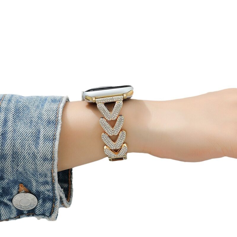 For Watch Series Ultra/4-5/49mm 4 Colors Watch Band High Quality Luxury Aluminum-Zinc Alloy Diamond Watch Chain Metal Band