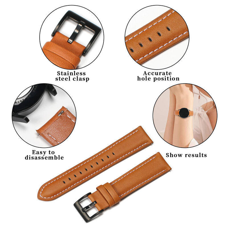 Classic Buckle Luxury 20mm 22mm Wrist Watch 4 Band Strap for Samsung Galaxy Watch4