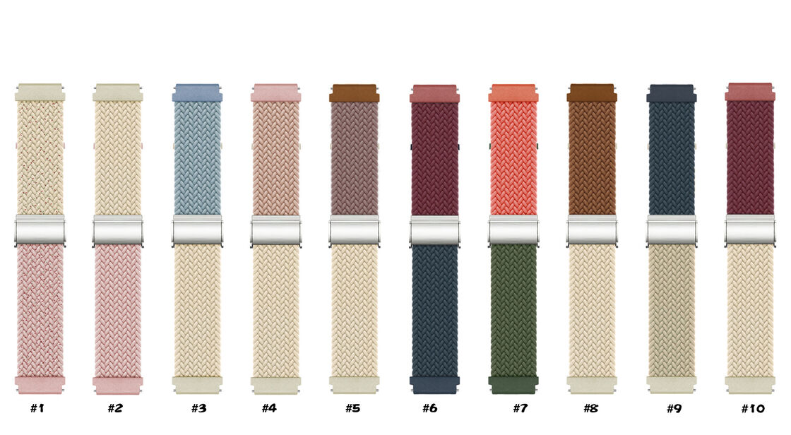 Double Color Smart Watch Elastic Braided Solo Nylon Woven Knit Strap for Samsung Watch Band