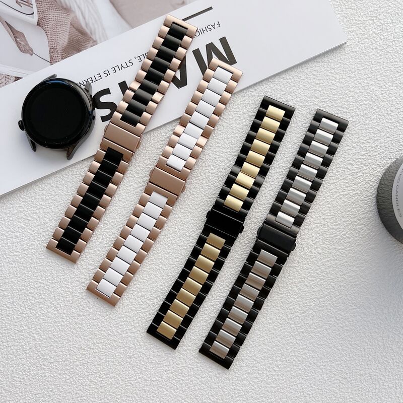 Watch Band Luxury Stainless Steel Straps Metal Bracelet Band Loop Adjustable 20 22mm Smart Watch Band for Samsung Huawei