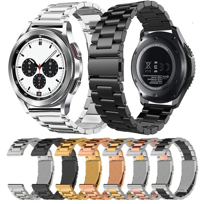 Watch Band Luxury Stainless Steel Straps Metal Bracelet Band Loop Adjustable 20 22mm Smart Watch Band for Samsung Huawei