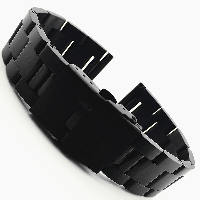 High Quality Stainless Steel Watch Strap Trapezoidal Switch Hole Band 18/20/22/24mm Watch Band Safety Clasp Strap Luxury