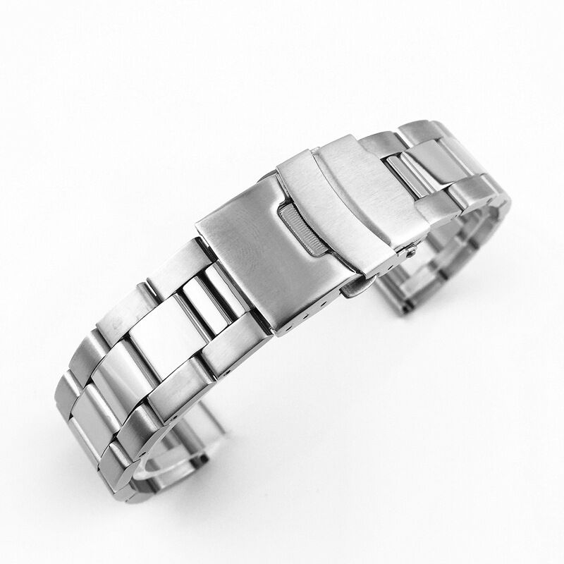 High Quality Stainless Steel Watch Strap Trapezoidal Switch Hole Band 18/20/22/24mm Watch Band Safety Clasp Strap Luxury
