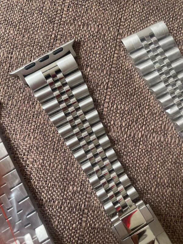 24mm Solid Stainless Steel Bracelet Folding Buckle Glide Lock Clasp Watch Band for Apple Watch Ultra for Rlx Strap 20mm