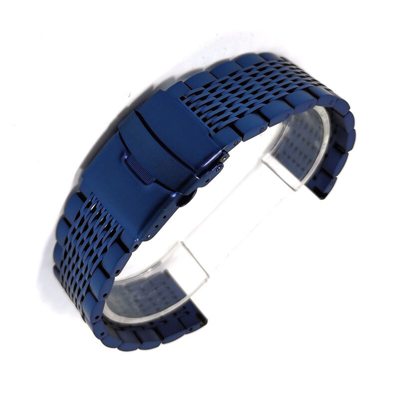 Custom Logo Coarse Milanese Magnetic Shark Stainless Steel Mesh Watch Band Strap 18mm 20mm 22mm 24mm