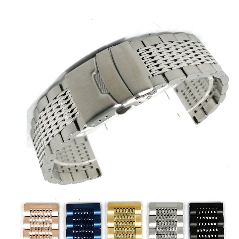 Custom Logo Coarse Milanese Magnetic Shark Stainless Steel Mesh Watch Band Strap 18mm 20mm 22mm 24mm