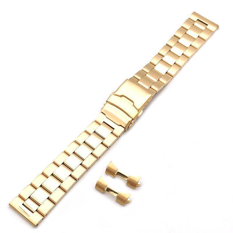 Solid Metal Watch Strap GD017 with Curved Ends HighQuality Solid Watch Stainless Steel Strap 20 - 22mm Watch Bands & Accessories