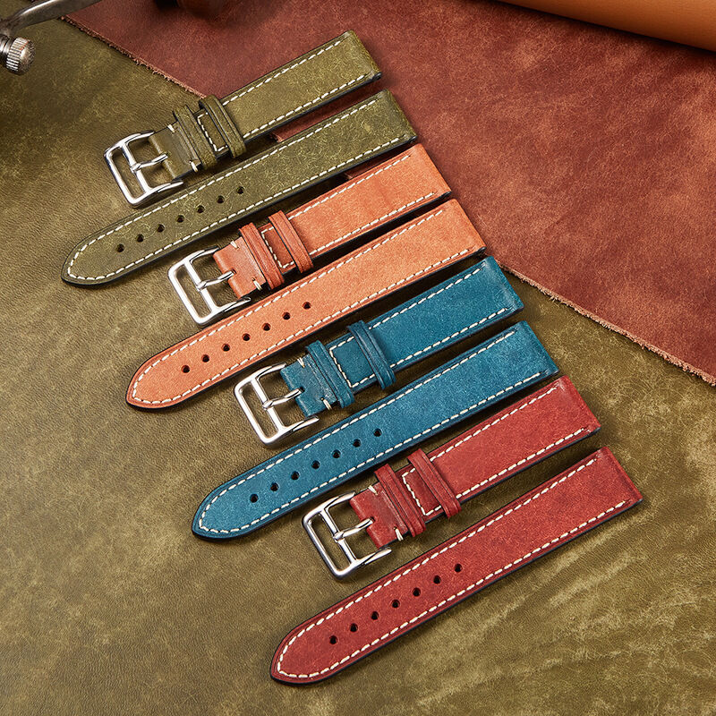 Vintage  Matte Tanned  Leather Watch Straps Custom Watch Band  20mm 22mm Watch Accessories for Huawei GT2