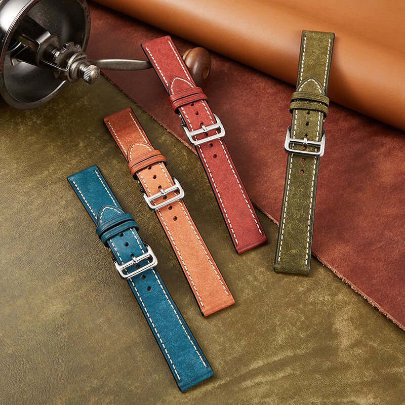 Vintage  Matte Tanned  Leather Watch Straps Custom Watch Band  20mm 22mm Watch Accessories for Huawei GT2